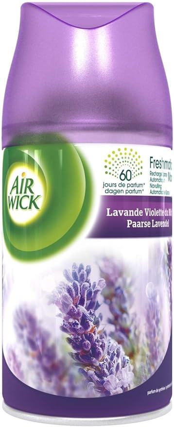 Lote de 5 Recambios de Ambientador Air Wick Freshmatic, Fragancia Lavanda (5 x 250 ml), para un Hogar Fresco y Acogedor de Forma Continua. Air Wick - frontal