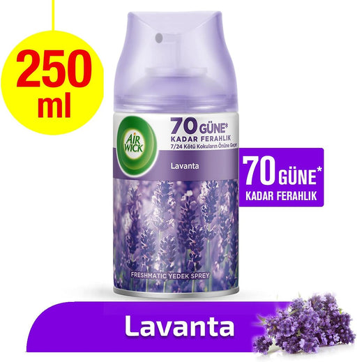 Pack de 2 Recambios para Ambientador Automático Air Wick Freshmatic, Fragancia Relajante de Lavanda y Bergamota, Larga Duración (Total 500 ml). Air Wick - pack