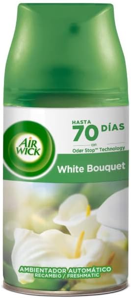 Pack de 3 Recambios Air Wick Freshmatic con Aroma White Bouquet. Asegura hasta 210 días de un ambiente fresco y floral, con la esencia de flores blancas recién cortadas. Air Wick - zoom
