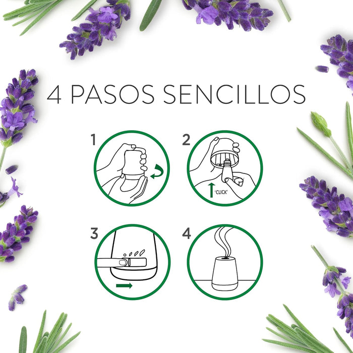 Pack de 3 Recambios para el difusor Air Wick Essential Mist con fragancia de Lavanda y Camomila, una mezcla de aceites esenciales que proporciona hasta 135 días de aroma. Air Wick - extra