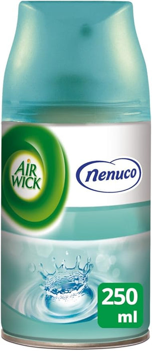 Recambio Air Wick Freshmatic de 250ml con la icónica fragancia a Colonia Nenuco. Un aroma fresco y ligero para un hogar que huele a limpio y a bebé. Air Wick - zoom