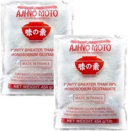 Ajinomoto, Potenciador de Sabor Umami (Glutamato Monosódico), Lote de 2 bolsas de 454 gr. El secreto de los chefs para realzar el sabor de tus platos de forma natural. Ajinomoto - frontal