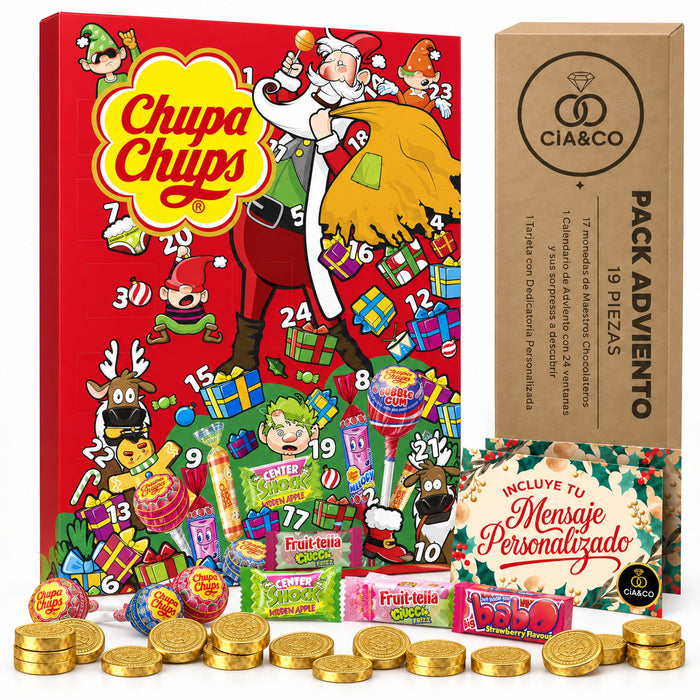 Calendario de Adviento Chupa Chups 2026 + Tarjeta Personalizada Cia&Co