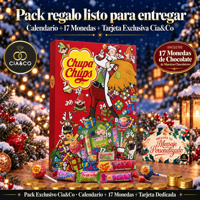 Calendario de Adviento Chupa Chups 2026 + Tarjeta Personalizada Cia&Co