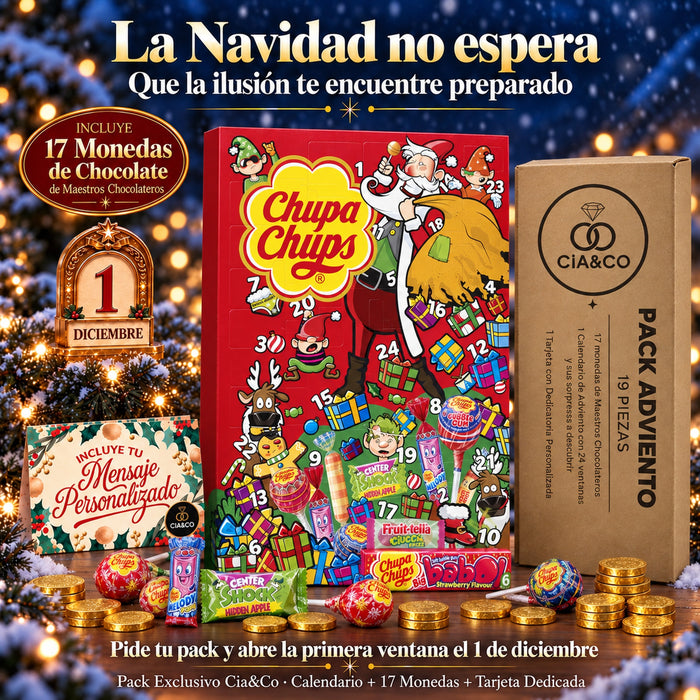 Calendario de Adviento Chupa Chups 2026 + Tarjeta Personalizada Cia&Co