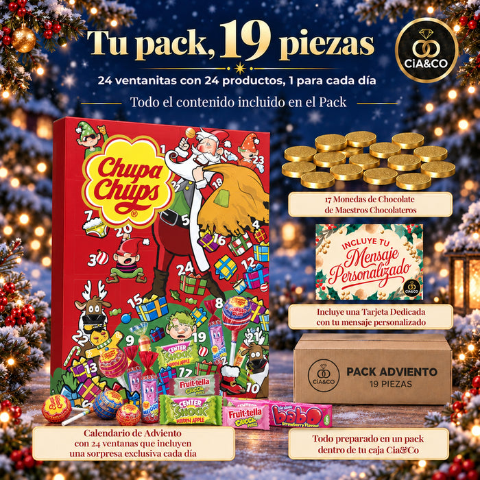 Calendario de Adviento Chupa Chups 2026 + Tarjeta Personalizada Cia&Co