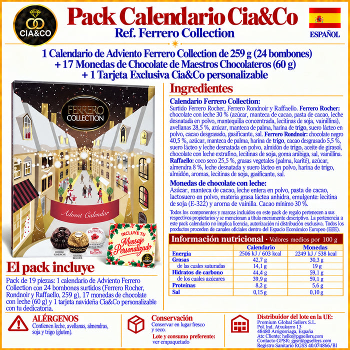 Calendario de Adviento Ferrero Collection 2026 + Tarjeta Personalizada