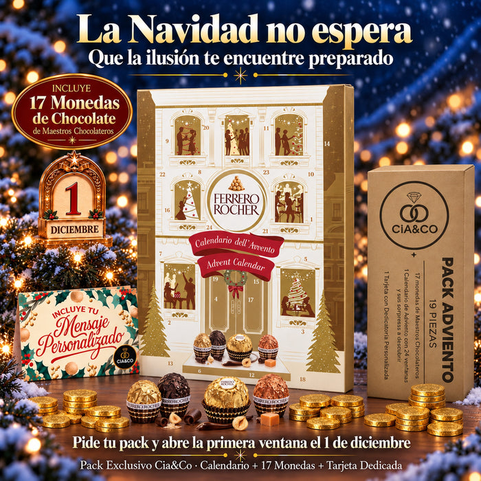 Calendario de Adviento Ferrero Rocher 2026 + Tarjeta Personalizada Cia&Co