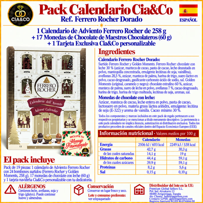 Calendario de Adviento Ferrero Rocher 2026 + Tarjeta Personalizada Cia&Co