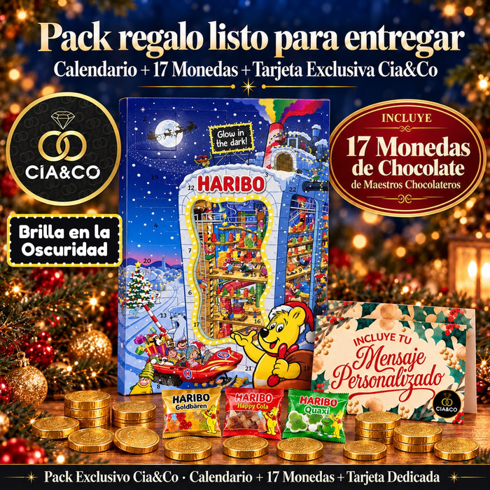 Calendario de Adviento Haribo 2026 Glow in the Dark + Tarjeta Cia&Co