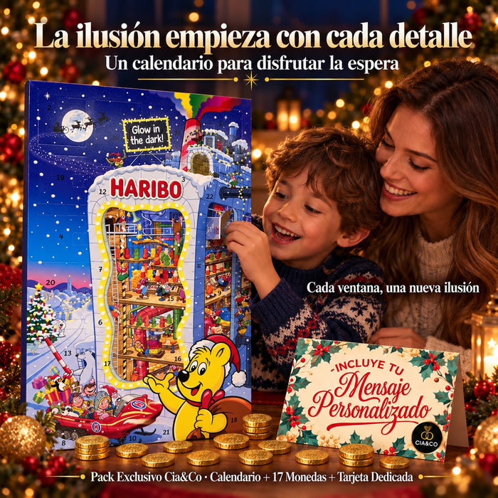 Calendario de Adviento Haribo 2026 Glow in the Dark + Tarjeta Cia&Co