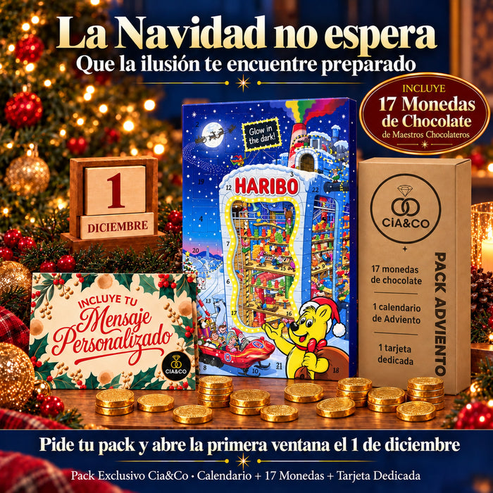 Calendario de Adviento Haribo 2026 Glow in the Dark + Tarjeta Cia&Co