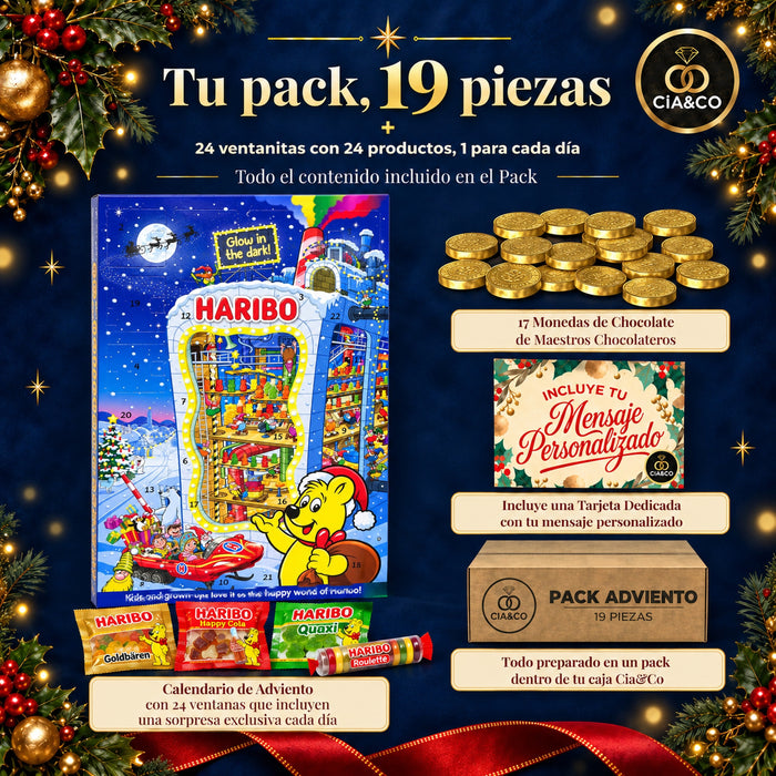 Calendario de Adviento Haribo 2026 Glow in the Dark + Tarjeta Cia&Co