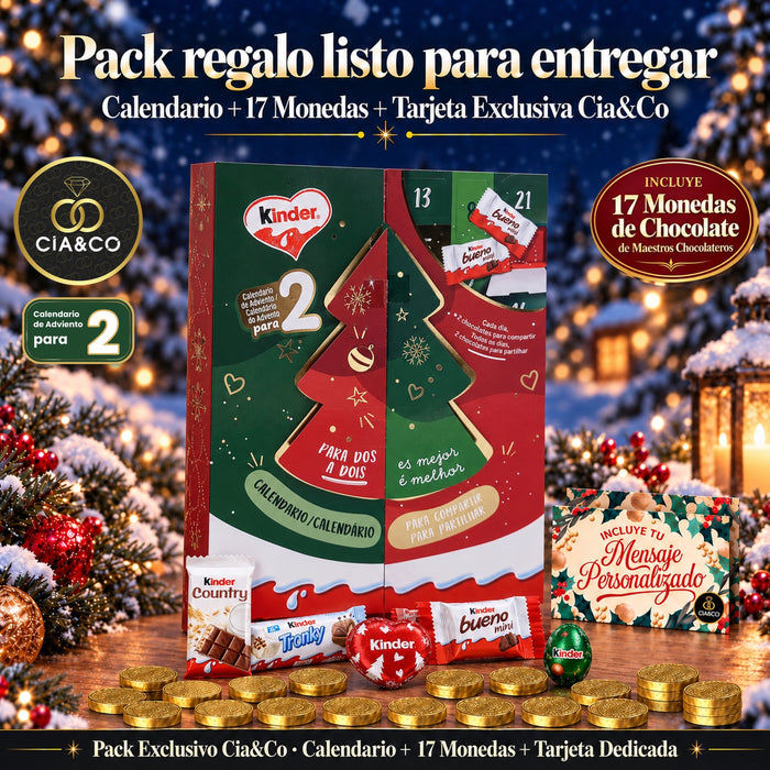 Calendario de Adviento Kinder para Dos 2026 + Tarjeta Personalizada Cia&Co