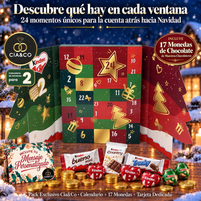 Calendario de Adviento Kinder para Dos 2026 + Tarjeta Personalizada Cia&Co