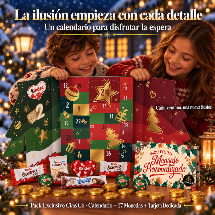 Calendario de Adviento Kinder para Dos 2026 + Tarjeta Personalizada Cia&Co