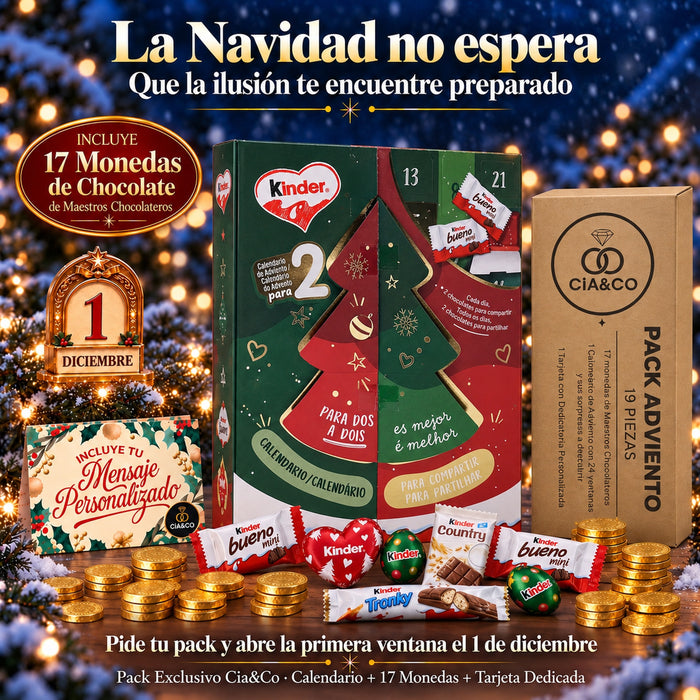 Calendario de Adviento Kinder para Dos 2026 + Tarjeta Personalizada Cia&Co