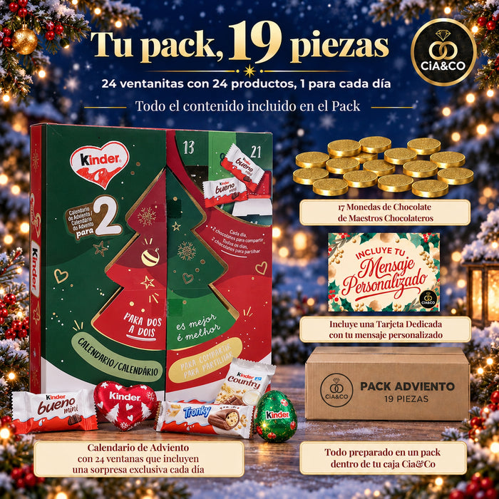 Calendario de Adviento Kinder para Dos 2026 + Tarjeta Personalizada Cia&Co