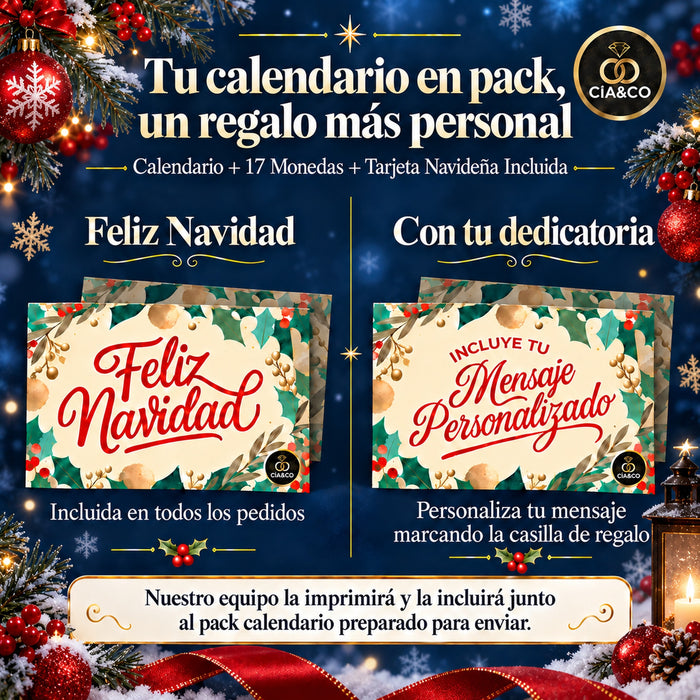 Calendario de Adviento Kinder Choco + Biscuits 2026 + Tarjeta Personalizada