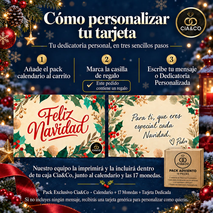 Calendario de Adviento Kinder Choco + Biscuits 2026 + Tarjeta Personalizada