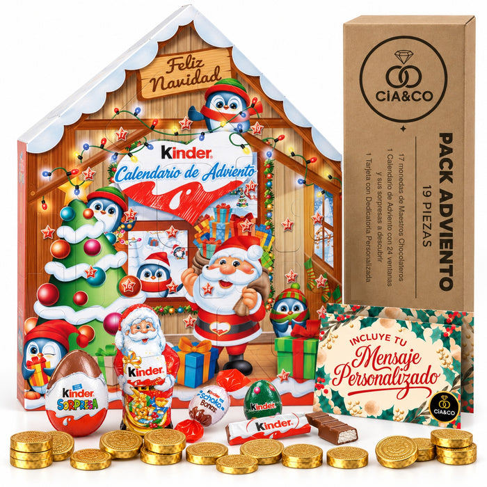 Calendario de Adviento Kinder Casa 2026 + Tarjeta Personalizada Cia&Co