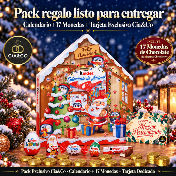 Calendario de Adviento Kinder Casa 2026 + Tarjeta Personalizada Cia&Co