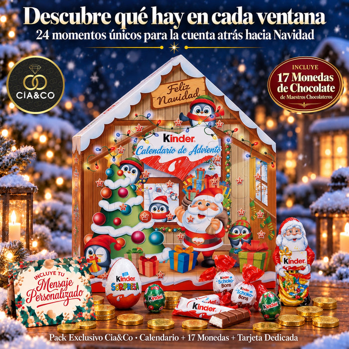 Calendario de Adviento Kinder Casa 2026 + Tarjeta Personalizada Cia&Co