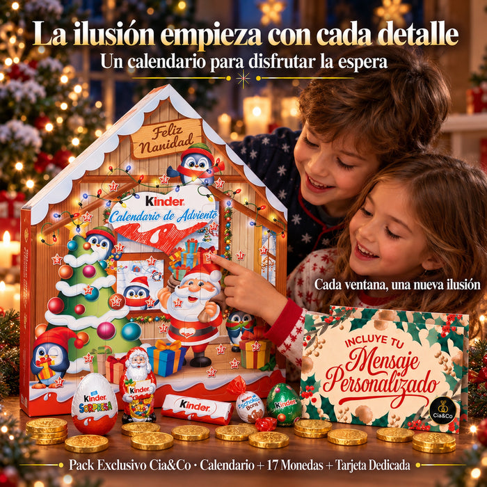 Calendario de Adviento Kinder Casa 2026 + Tarjeta Personalizada Cia&Co