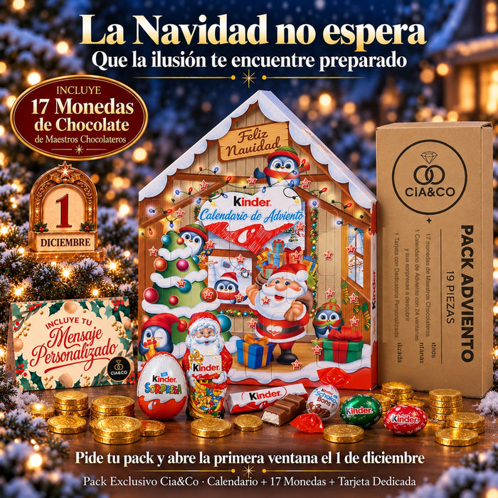 Calendario de Adviento Kinder Casa 2026 + Tarjeta Personalizada Cia&Co
