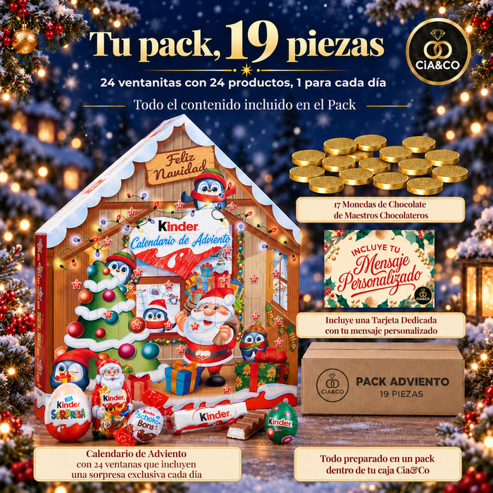 Calendario de Adviento Kinder Casa 2026 + Tarjeta Personalizada Cia&Co