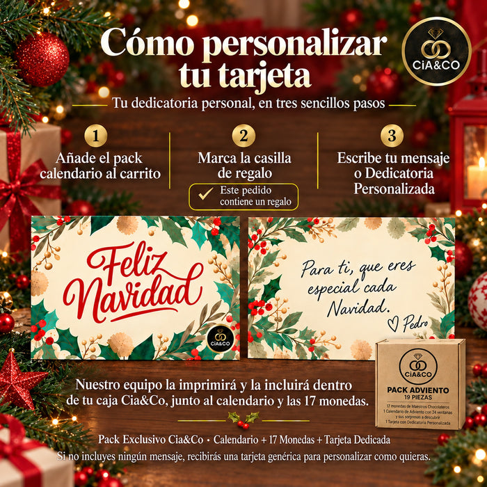 Calendario de Adviento Kinder Chalé 3D 2026 + Tarjeta Personalizada Cia&Co
