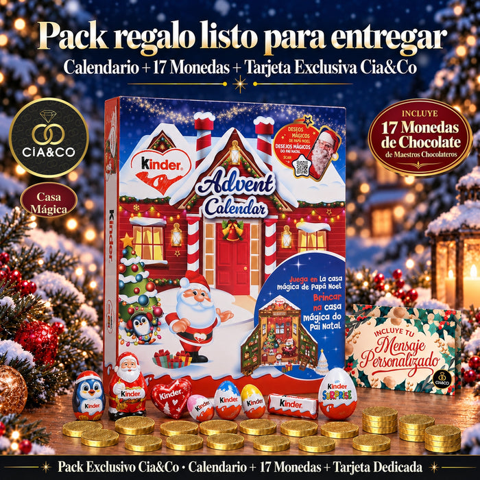 Calendario de Adviento Kinder Casa Mágica 2026 + Tarjeta Personalizada