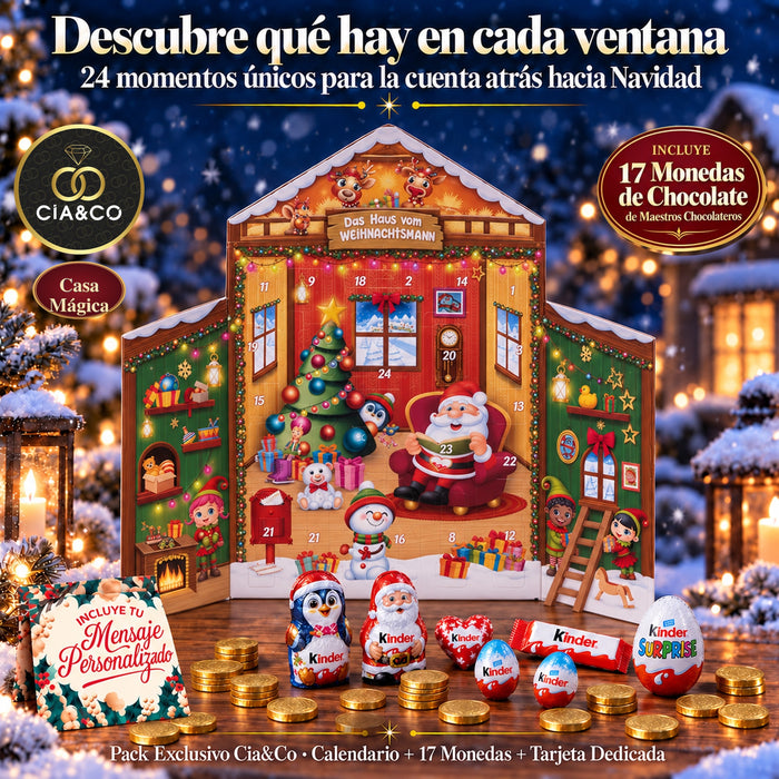 Calendario de Adviento Kinder Casa Mágica 2026 + Tarjeta Personalizada