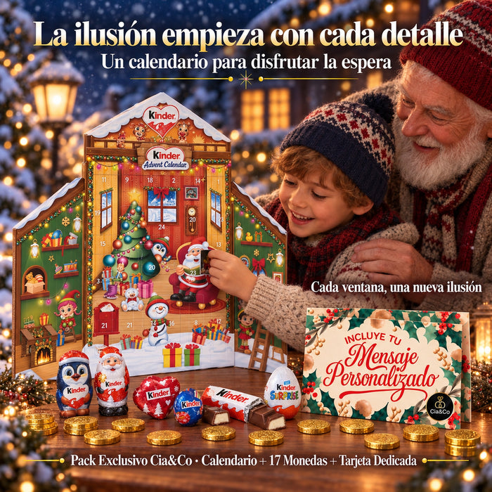 Calendario de Adviento Kinder Casa Mágica 2026 + Tarjeta Personalizada