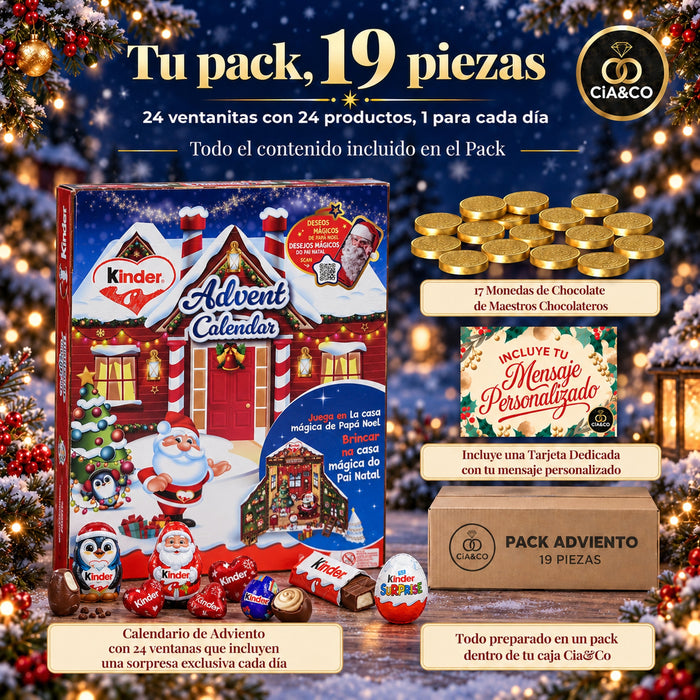 Calendario de Adviento Kinder Casa Mágica 2026 + Tarjeta Personalizada