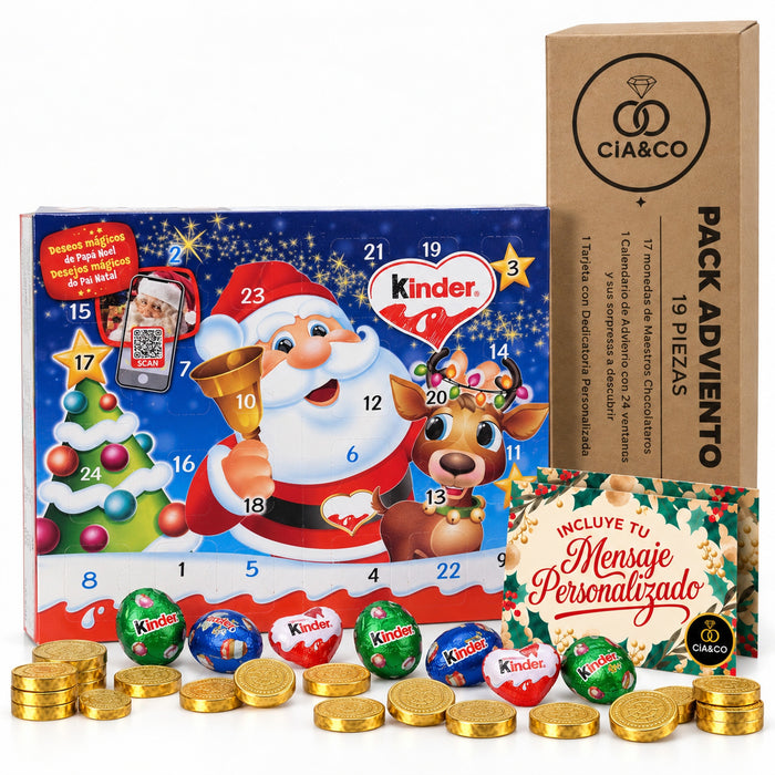 Calendario de Adviento Kinder Mini 2026 + Tarjeta Personalizada Cia&Co