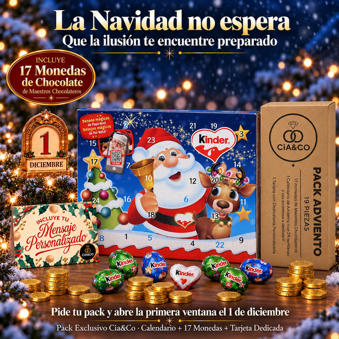 Calendario de Adviento Kinder Mini 2026 + Tarjeta Personalizada Cia&Co