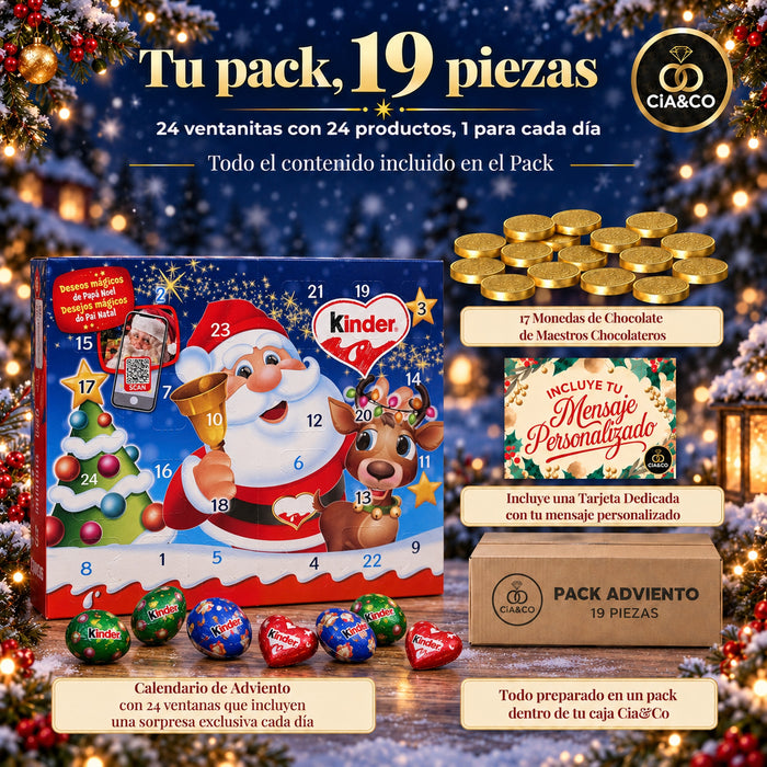 Calendario de Adviento Kinder Mini 2026 + Tarjeta Personalizada Cia&Co