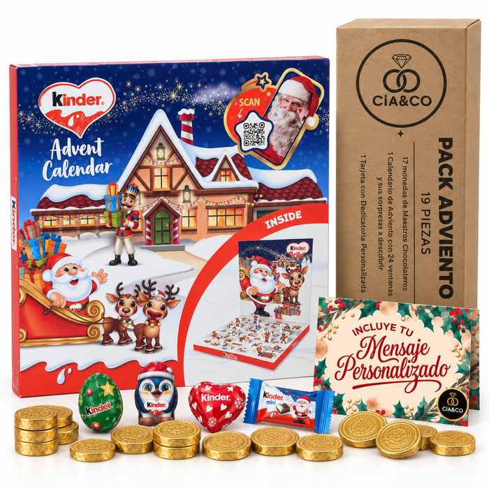 Calendario de Adviento Kinder Pop-Up 2026 + Tarjeta Personalizada Cia&Co