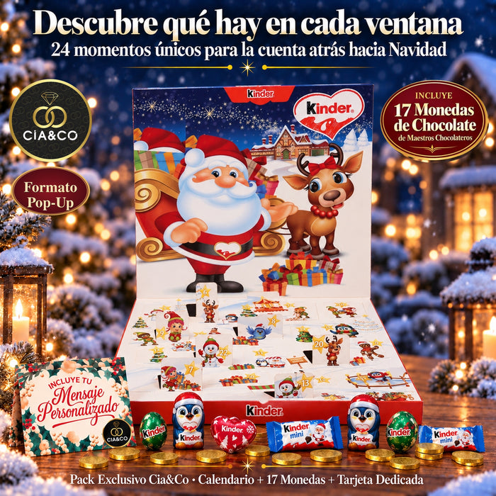 Calendario de Adviento Kinder Pop-Up 2026 + Tarjeta Personalizada Cia&Co