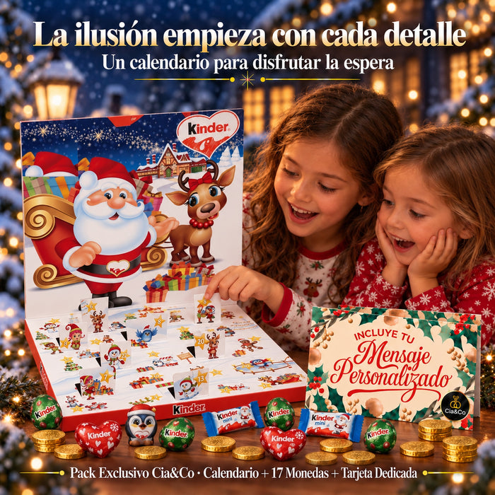 Calendario de Adviento Kinder Pop-Up 2026 + Tarjeta Personalizada Cia&Co