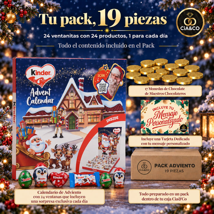 Calendario de Adviento Kinder Pop-Up 2026 + Tarjeta Personalizada Cia&Co