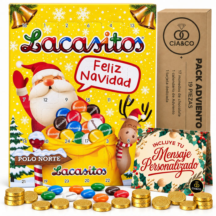 Calendario de Adviento Lacasitos 2026 + Tarjeta Dedicada Cia&Co