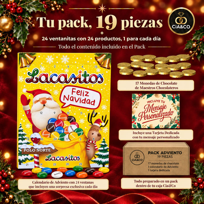 Calendario de Adviento Lacasitos 2026 + Tarjeta Dedicada Cia&Co