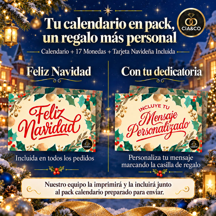 Calendario Adviento Lindt Chocolate Ciudad Navideña 2026 + Tarjeta Dedicada