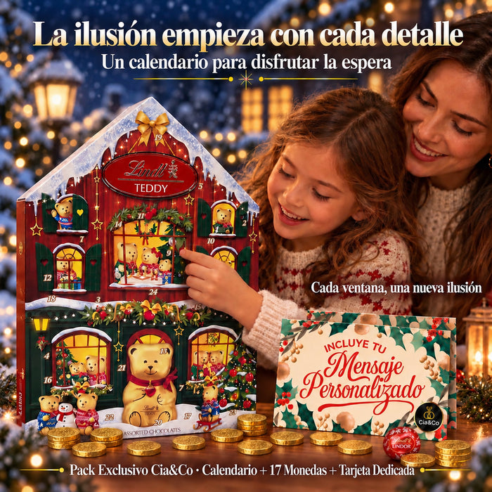 Calendario de Adviento Lindt Chocolate Teddy Casa 2026 + Tarjeta Dedicada