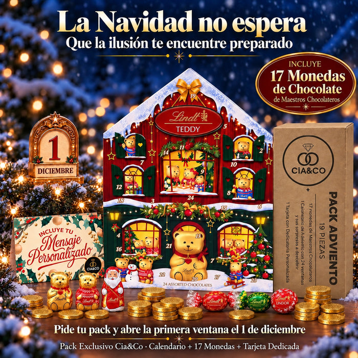 Calendario de Adviento Lindt Chocolate Teddy Casa 2026 + Tarjeta Dedicada