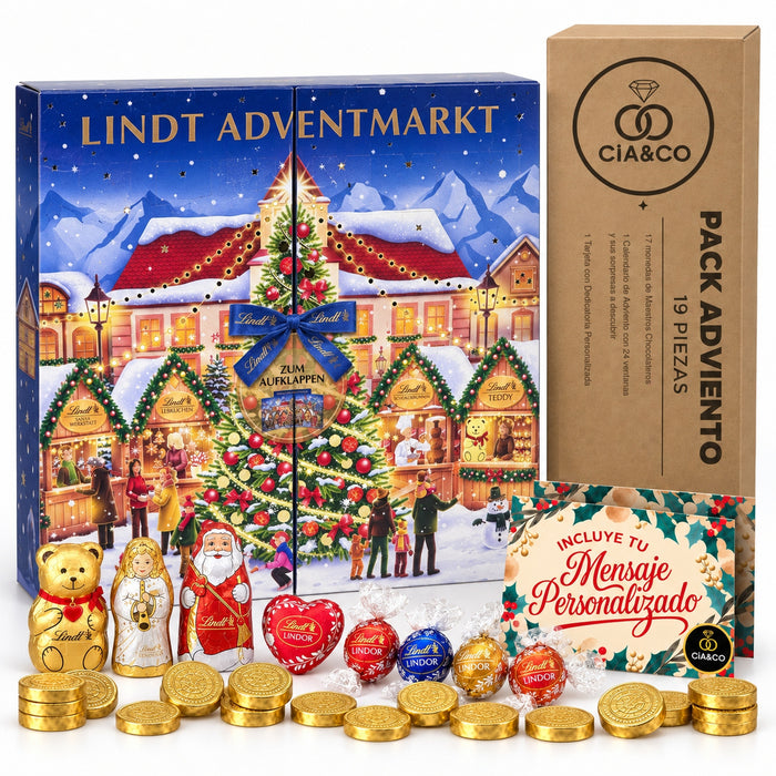 Calendario de Adviento Lindt Chocolate Mercado de Navidad 2026 + Tarjeta