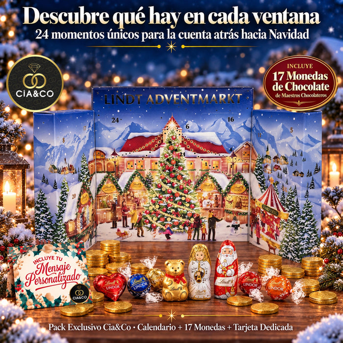 Calendario de Adviento Lindt Chocolate Mercado de Navidad 2026 + Tarjeta