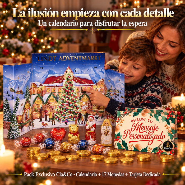 Calendario de Adviento Lindt Chocolate Mercado de Navidad 2026 + Tarjeta